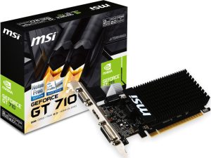 MSI GT 710 2GD3H LP, Nvidia GeForce GT 710, 2GB DDR3, PCIe 2.0 x16, Clock 954 MHz, 300W, HDMI, VGA, DVI-D, 3 Years Warranty