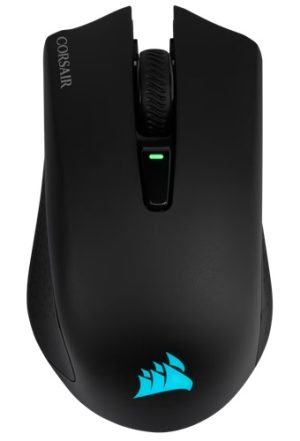 Corsair CH-9311011-AP, Harpoon RGB Wireless Gaming Mouse, Slip Stream Technology, Right-handed, 10,000 DPI, PMW3325 Optical Sensor, 6 Programmable Buttons, Tri-mode (2.4GHz SLIPSTREAM/BT/Wired USB-C), Up to 60Hrs Battery Life, Black, 2 Year Warranty