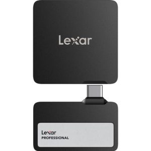 Lexar Professional GO SL400 Portable SSD with Hub, USB 3.2 Gen 2, 2TB, Black, 2 Years Warranty