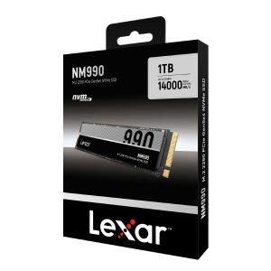 Lexar 1TB NM990 M.2 2280 PCIe Gen 5x4 NVMe SSD up to 14500MB/s read, 7500MB/s write, Five-year limited warranty