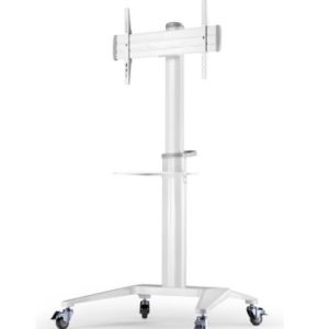 Atdec AD-TVC-70A Executive Mobile TV Cart with High Aesthetics. Max Load 70kg. VESA to 600x400. For Displays 32" to 70". White