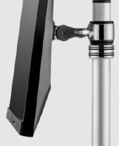 Atdec Single Monitor Short Arm Mount on Post. Max load: 8kg. VESA up to 100x100. Polished Silver.
