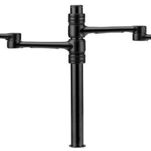 Atdec Dual Monitor Mount Independant Swing Arms on Post. Up to 32", Max load: 8kg (flat), 5.5kg (curved), Bolt-Through and F-Clamp. Black