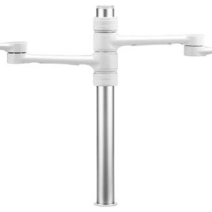 Atdec Dual Monitor Mount Independant Swing Arms on Post. Up to 32", Max load: 8kg (flat), 5.5kg (curved), Bolt-Through and F-Clamp. White
