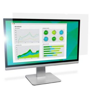 3M Anti-Glare Filter, 23.8", 16:9, Monitor, Anti-glare, Blue Light Reduction, Matte-to-Matte, Adhesive Strips, Slide Mounts