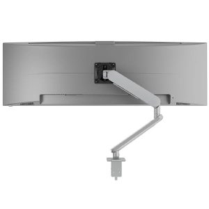 Atdec Ora 10 Dynamic Monitor Arm. Up to 49" screens, Max Load 10kg, F-Clamp Desk Fixing, VESA up to 100x100. Silver