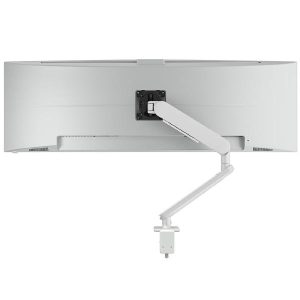 Atdec Ora 10 Dynamic Monitor Arm. Up to 49" screens, Max Load 10kg, F-Clamp Desk Fixing, VESA up to 100x100. White