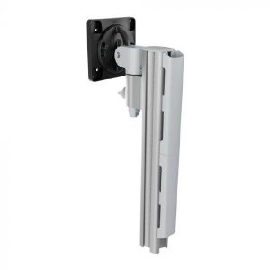 Atdec AWMS-1340 130mm Arm on 400mm Post. 12kg  Flat Screens, 10kg Curved Screens, Grommet Clamp Desk Fixing, Silver