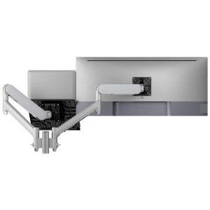Atdec AWMS-2-ND13 Laptop-Monitor Combo Mount on 135mm Post. Max Load: 8kg,  Heavy Duty F-Clamp Desk Fixing, VESA up to 100x100. Silver