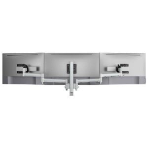 Atdec AWMS-3-137S4 Triple Monitor Arms with Sliders on 400mm Post. C-Clamp Desk Fixing, VESA up to 100x100, Silver
