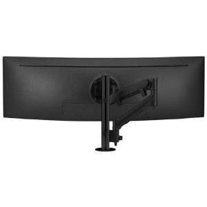 Atdec AWMS-HX40 Heavy Duty Dynamic Arm on Post. Max Load: 6-14kg (Flat) 12kg (Curved), Grommet Clamp Desk Fixing, Black