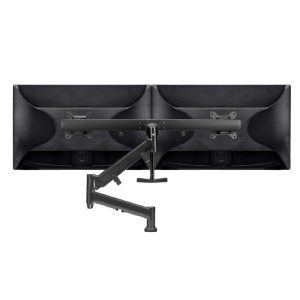 Atdec AWMS-RHXB Tandem Dynamic Dual Monitor Mount. C-Clamp Desk Fixing. Max Load 2-7kg. Up to 27" screens. Black
