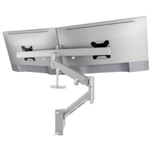 Atdec AWMS-RHXW Tandem Crossbar Dual Monitor Wall Mount. Max Load 2-7kg per device. VESA up to 100x100. Silver