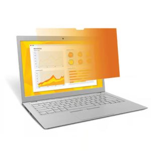 3M Gold Privacy Filter, 13.3", 16:9, Laptop, Blue Light Reduction, For Raised Bezel, Gold-To-Black, COMPLY Flip Attach Set, Adhesive Strips