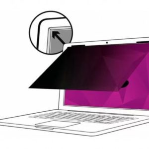 3M High Clarity Privacy Filter, 15.6", 16:9, Laptop, Blue Light Reduction, Gloss-to-Gloss, Slide Mounts, COMPLY Flip Attach, Adhesive Strips