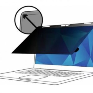 3M Privacy Filter, 17", 16:10, Laptop, Anti-Glare, Blue Light Reduction, For Raised Bezel, Matte-to-Gloss, Slide Mounts, Adhesive Strips