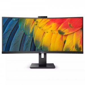 Philips 34B1U5600CH 34" 21:9, Ultrawide QHD 3440x1440 VA Business Curved Monitor, HDMI,DP,100W USB-C/PD,Docking, RJ45,USBHub, 5MP Webcam, 4YR Warranty