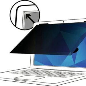 3M Touch Privacy Filter, 15.6", 16:9, Laptop, Anti-Glare, Blue Light Reduction, Matte-to-Matte, Slide Mounts, Adhesive Strips