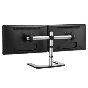 Atdec VFS-DH Dual Horizontal Freestanding Mount, For Displays 24" - 32", Max Load: 12kg (Flat) 9kg (Curved), Polished Silver, 10 Year Warranty