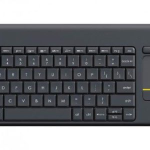 Logitech Wireless Keyboard K400 Plus, Black, USB Receiver, Inbuilt Touch Pad (Powered by 2xAA, included)