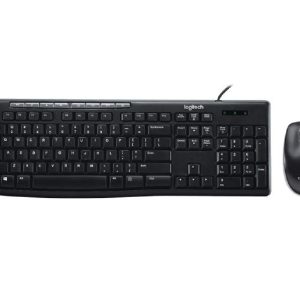 Logitech Wired Keyboard & Mouse Combo, Desktop MK200, Black, USB