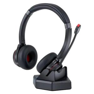 Shintaro  Wireless Headset with Mic - Noise Cancelling, Dual Device Connectivity, 30m Range, 40 Hours Talk Time, with Charging Base