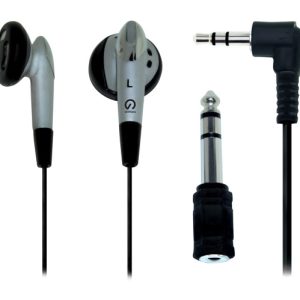 Shintaro Stereo Earphone Kit w/ 3.5mm to 6.5mm Adapter, 1.2m Cable, and Earphone Sponges | Compatible with Audio Devices, Laptops, Phones, & Tablets