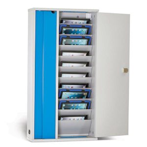 LapCabby Lyte 10 Wall for Tablets | 10-Device Wall Mounted AC Charging Cabinet for Tablets up to 11.8" - Vertical