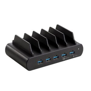 Shintaro 150W 5-Port GaN Charger USB-C & USB-A (Docking Bays) Multi-Port Fast Charing for Laptops, Smartphones, Tablets - Power Sharing Optimisation