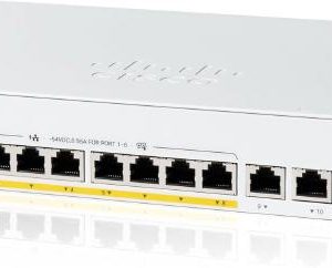 Cisco Catalyst 1200, 8-Port Managed Switch with 8 Gigabit Ethernet PoE+ with 67W Power Budget and 2 Gigabit Copper/ SFP Combo Ports