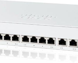 Cisco Catalyst 1200, 8-Port Managed Switch with 8 Gigabit Ethernet and 2 Gigabit Copper/ SFP Combo Ports