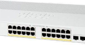 Cisco Catalyst 1300, 24-Port Managed Switch with 24 Gigabit Ethernet PoE+ with 195W Power Budget and 4 Gigabit SFP+ Ports