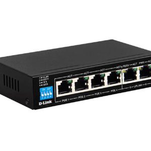 D-Link 6-Port Unmanaged PoE Switch with 4 PoE RJ45 and 2 Uplink RJ45 Ports