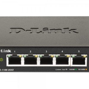 D-Link DGS-1100, 5-Port Smart Managed Switch with 2 PoE and 3 non-PoE Gigabit Ports