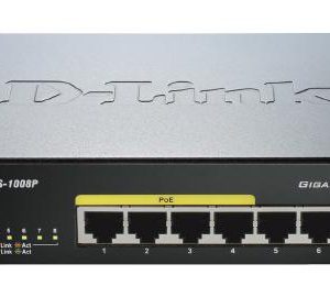 D-Link 8-Port Gigabit Unmanaged Desktop Switch with  8 Gigabit RJ45 and 4 PoE Ports