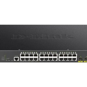 D-Link 28-Port 10-Gigabit Smart Managed PoE Switch with 24 PoE and 4 (10G) SFP+ Ports