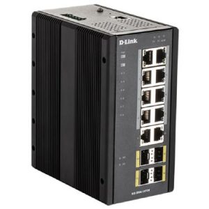 D-Link DIS-300G, 14-Port Industrial Gigabit Managed Switch with 8 BaseT PoE, 2 BaseT and 4 SFP Ports