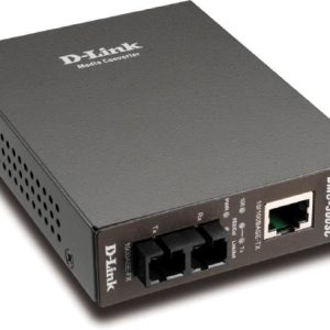 D-Link DMC, 2-Port Media Converters, Management Module, and Chassis with 1 BASE-TX RJ-45 and 1 BASE-FX SC Port, Up to 2 km