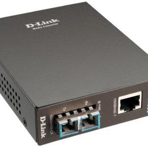 D-Link DMC, 2-Port Media Converters, Management Module, and Chassis with 1 BASE-TX RJ-45 and 1 BASE-SX/LX SC Port, Up to 20 km