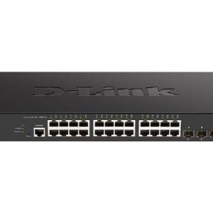 D-Link 28-Port 10 Gigabit Smart Managed Switch with 24 10GBASE-T ports and 4 25Gbps SFP28 ports