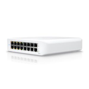 Ubiquiti USW-LITE-16-POE Unifi Lite 16-Port PoE Switch, Layer 2, with 8 PoE+ and  8 Non-PoE Ports, 45w PoE Budget