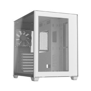 FSP CMT380W ATX Mid Tower Case, Support ATX, Micro ATX, Mini-ITX Motherboard, Dual-Chamber design, 2x HDD, 2x SSD, White