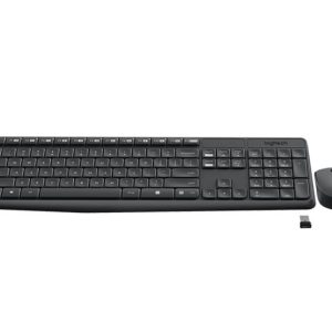 Logitech Wireless Keyboard & Mouse Combo, MK235, Black, USB Receiver, Full Size.