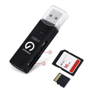 Shintaro USB 3.0 SD Card Reader - Fast Data Transfer, Supports Micro SD and SD Cards