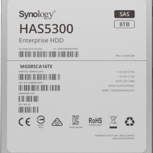 Synology -Enterprise Storage for Synology systems, 3.5" SAS Hard drive, HAS5300 , 8TB,5 yr Wty.