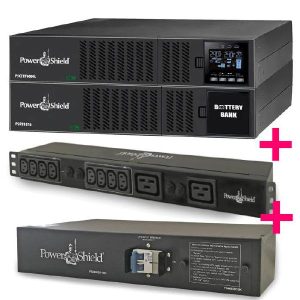 PowerShield PSCERT10KL Centurion 10000VA UPS & PSRTBB16 Battery Bank, PSPDU10K PDU, PSMBSR10K Bypass & 2x PSRK Rail Kits