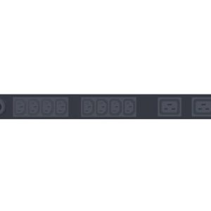Vertiv Geist F0126849 Basic PDU, 16A, 230V, 3.6kW, 1RU Horizontal, 8x IEC C13 and 2x IEC C19, 3m power cord C20, Black Powder Coat