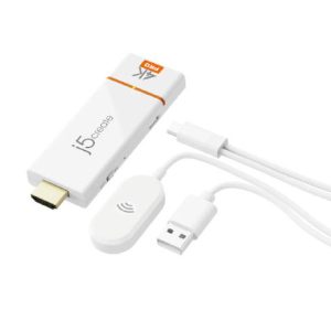 J5create JVAW76PRO ScreenCast 4K Wireless Display Adapter - Cast Laptop to TV. Supports Miracast, AirPlay, Chromecast, Windows, macOS, iOS, Android