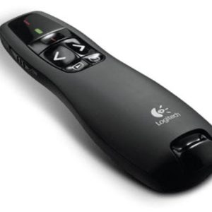 Logitech Wireless Presenter R400, USB 2.4GHz Wireless Receiver, On/Off Switch, Battery Indicator (Powered by 2 x AAA batteries, included)
