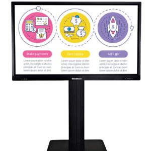 TouchBoard Free Standing Height Adjustable Centre Lift System. VESA to 1200 x 600mm. Supports panels up to 136kg. Black.